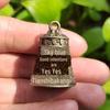 Buddhist Heart Sutra Bell Keychain Pendant, Brass Alloy, 6-word Mantra, Car Jewelry