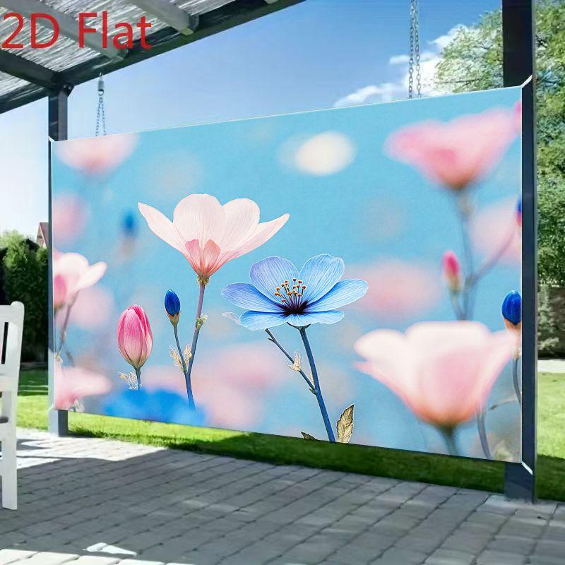 2D plane, dreamy and soft floral background fabric, light blue tone, suitable for weddings, polyester fiber