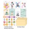 24 шт. открытки с днем рождения, ассорти поздравительных открыток с конвертами и наклейками для детей и взрослых