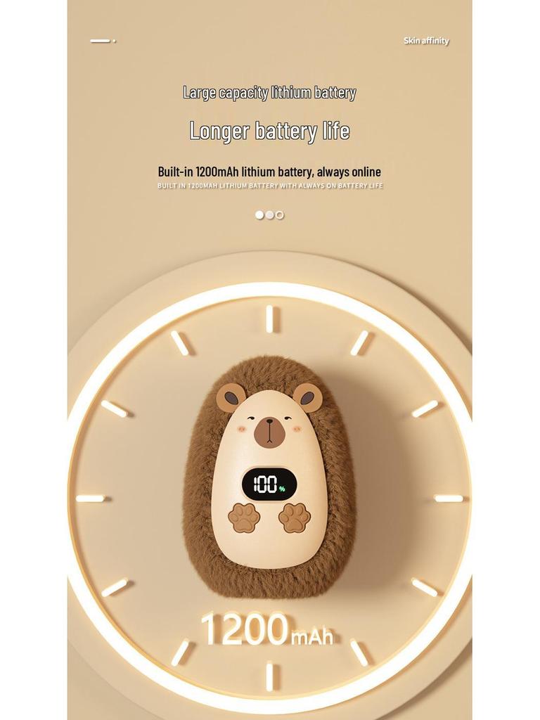 Портативная плюшевая электрическая грелка для рук с умным дисплеем – идеальный подарок для использования на открытом воздухе