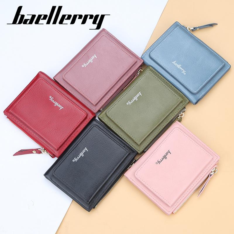 Pu Leather Short Zipper Wallet With Snap Closure For Daily Use