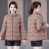 Middle-aged and Elderly Women's Casual Winter Slim Thin Down Cotton-padded Jacket Coat