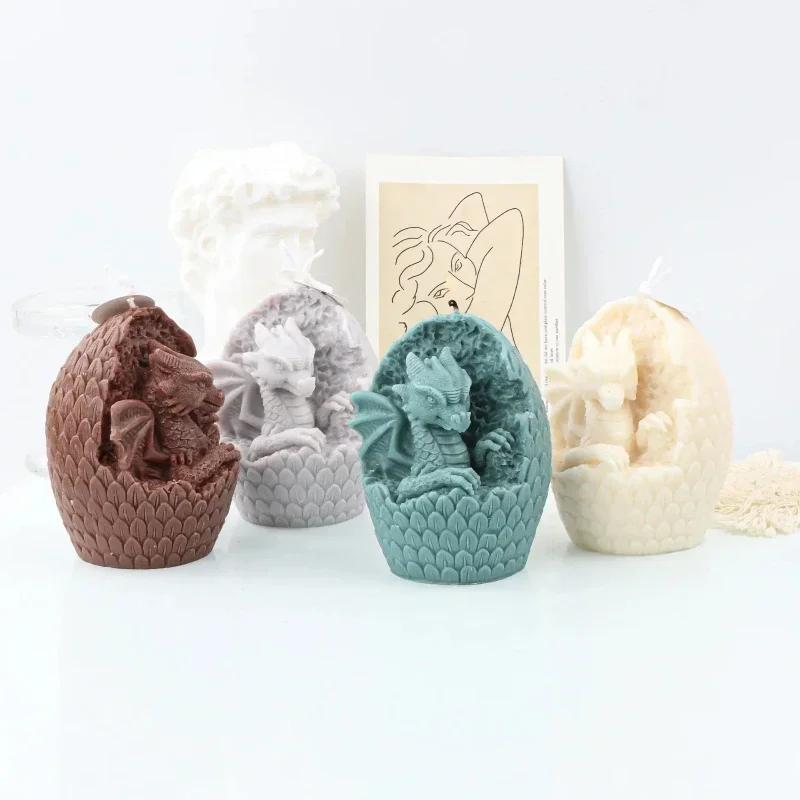 Форма для свечи в виде животного дракона, силиконовая, ручная работа, настольное украшение, инструмент для изготовления гипсовых ароматерапевтических свечей, форма для смолы и мыла