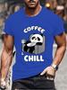 Coffee Chill Panda Enjoying Time T Shirts Men Women Short Sleeve Oversize T Shirt Loose Summer Tee Clothes Casual Fashion Tops