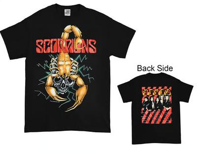 Ретро футболка Scorpions US Tour 1988 | Двусторонняя черная винтажная концертная футболка