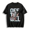Футболка с графическим принтом Off The Wall для скейтбординга Крутой уличный стиль Повседневный топ Футболка из чистого хлопка