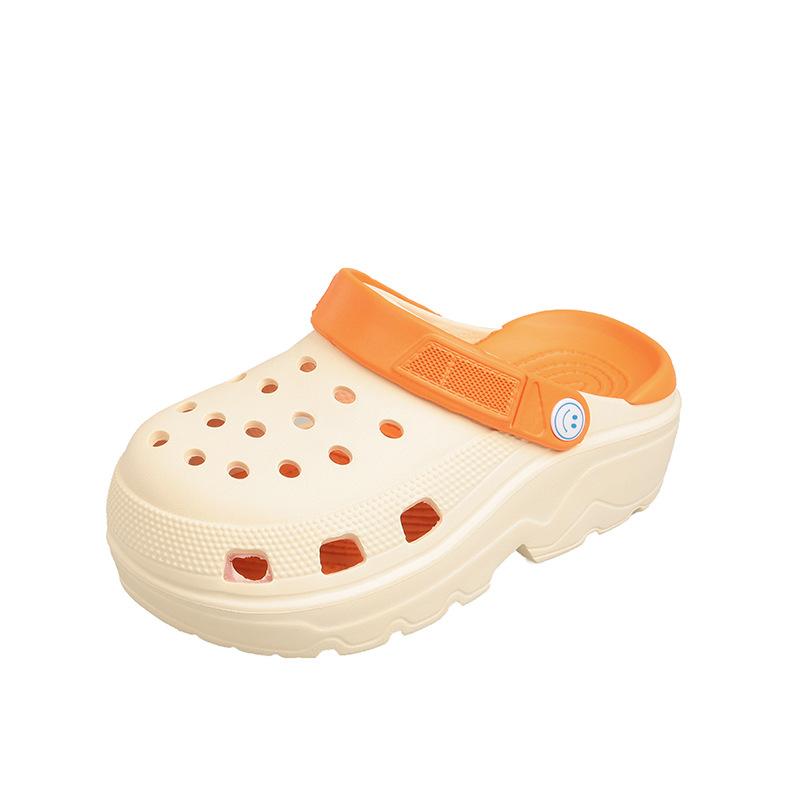 Новые туфли с дырочками, летние пляжные сандалии с толстой нескользящей подошвой, симпатичные универсальные женские тапочки