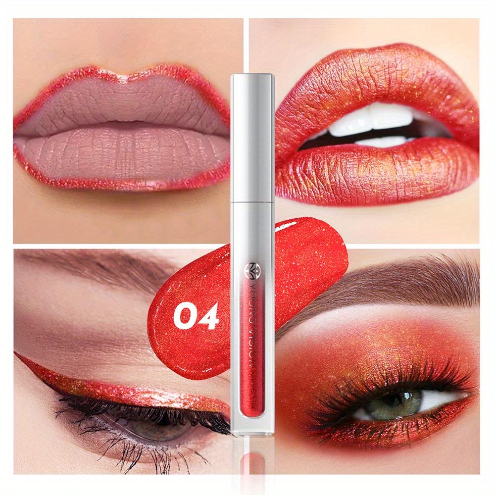 Waterproof Shimmer Liquid Eyeshadow & Lip Gloss - Long-Lasting, Smudge-Proof,Quick-Dry, Gift for Valentine's Day, Mother's Day