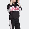 adidas Оригиналы Длинный Худи Большой Логотип Американский Винтаж Color Block Худи Толстовка Женские Худи Черный FH7564