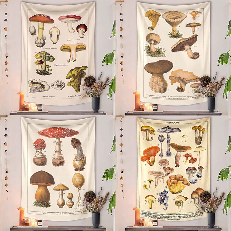 Home Wall Decoration Tapestry Mushroom Pattern Hanging Cloth Office Living Room Tapestry