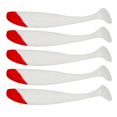 Свимбейт Рыба Красная Голова Белое Тело Т-Хвост Приманка для Нахлыстовой Рыбалки Червь Мягкая Приманка Мягкая Приманка Рыболовная Приманка