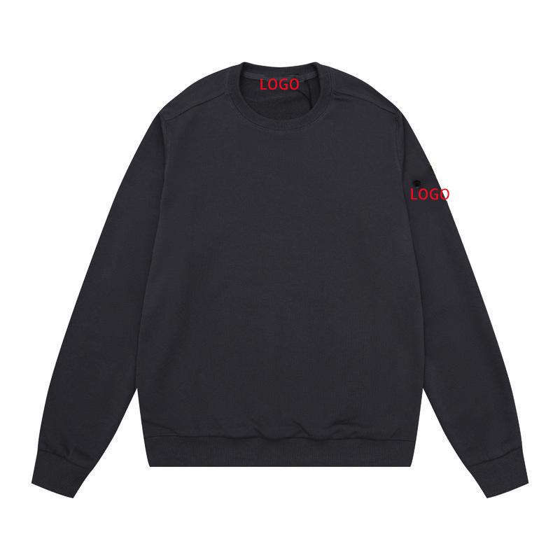 Унисекс Stone Compass Badge Базовый пуловер-свитшот - Высококачественный повседневный дизайн с круглым вырезом для комфорта в любое время года