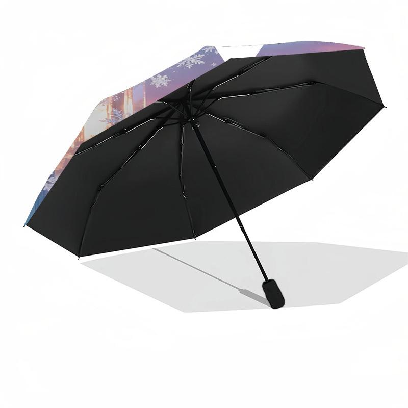 1pc snowflake, Elsa umbrella automatic open/close, 8-Rib Durable Frame, Compact Folding Design, Ideal Birthday/Holiday Gift 1165A
