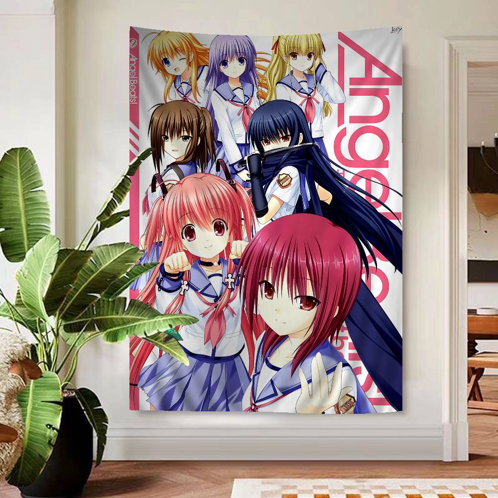 Настенный гобелен Angel Beats Track Zero Эмоциональный Сверхъестественный Эстетичный Уютный Декор Комнаты для Фанатов Визуальных Новелл и Исекая