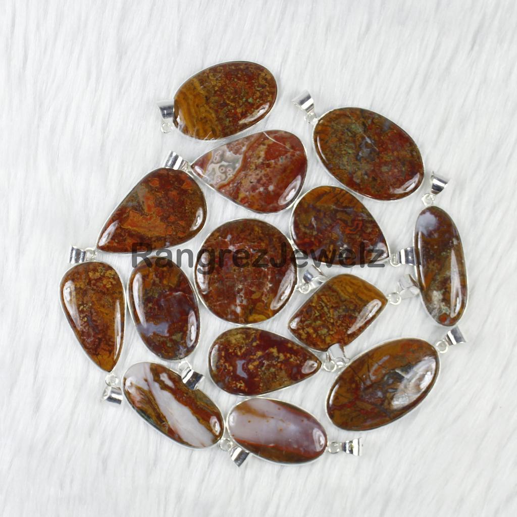 Seam Agate Gemstone Pendant Bulk Wholesale Bezel Pendant Necklace Sterling Silver Jewelry Pendant Boho Pendant Jewelry Hand Polished Necklace