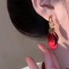 Flower Tassel Earrings with Fashionable Design, Personalized Earrings, Elegant and Versatile Temperament, Ankora Red Retro Earrings