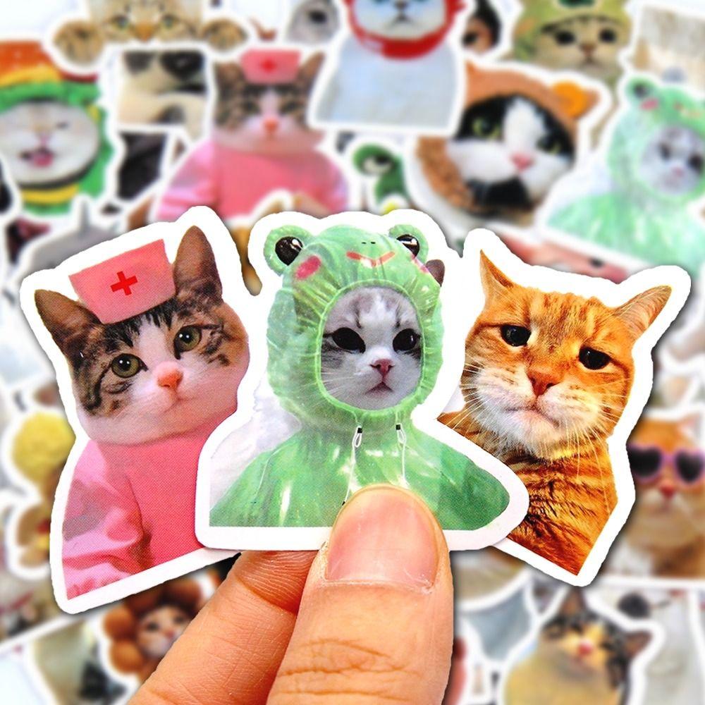 100Pcs DIY Cat Stickers PVC Kawaii Stickers Cute Funny Stickers Kids Sticker
