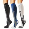 3pairs Men's Breathable Long Outdoor Running Cycling Football Compression Sports Socks Anti-fatigue Long Socks