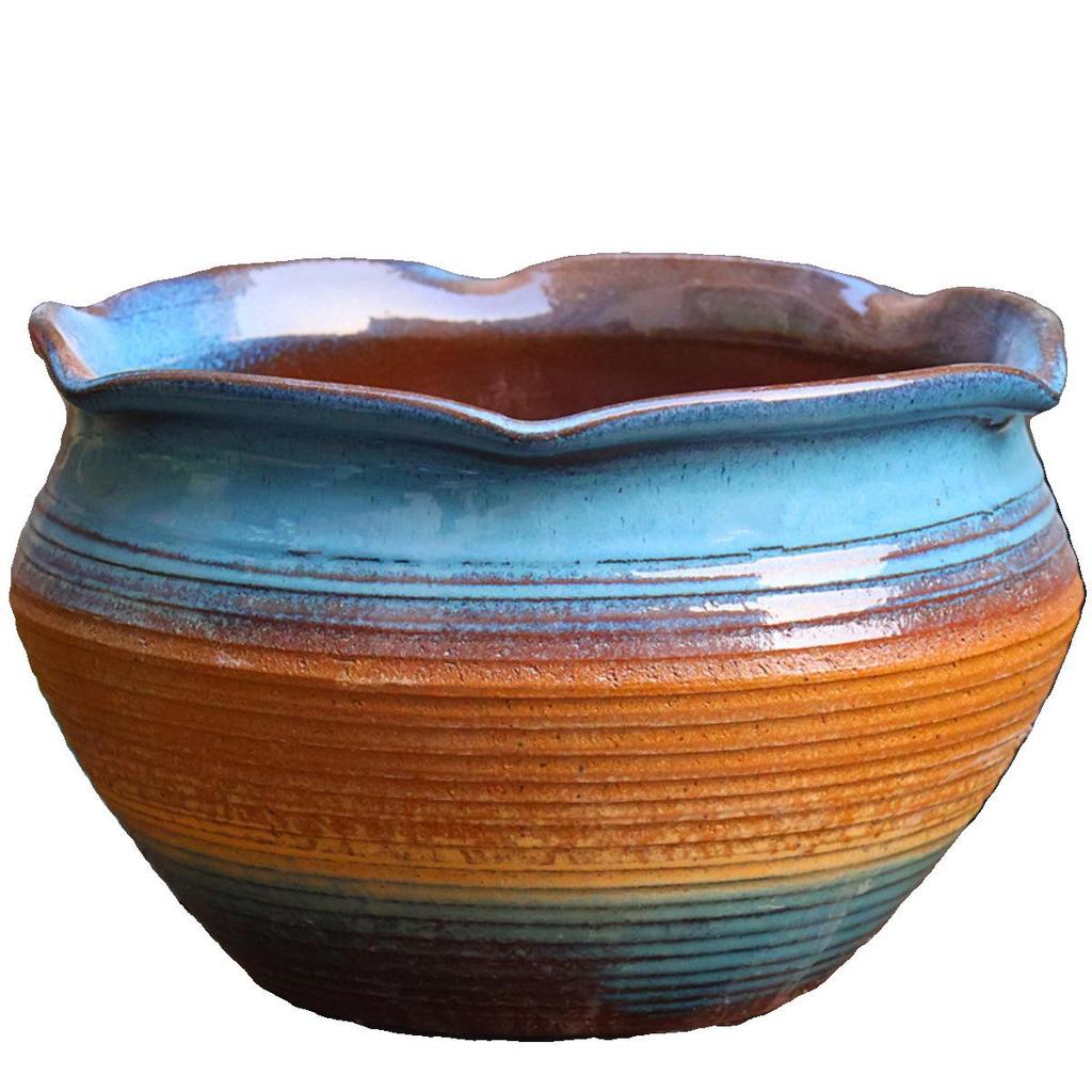 Large Retro Handmade Ceramic Flower Pot for Bougainvillea and Bird of Paradise