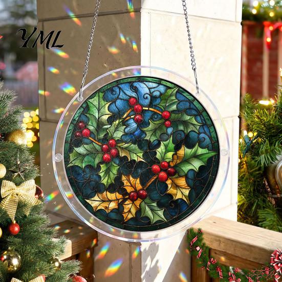 Translucent Puzzle Art Christmas Acrylic Suncatcher, Holiday Tree Snowman Stockings Red Bird Sun Catcher Pet Lover Gift Idea Kit for Adults,