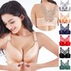 Women's Solid Bra Wire Underwear Front Closure Butterfly Backless Bra