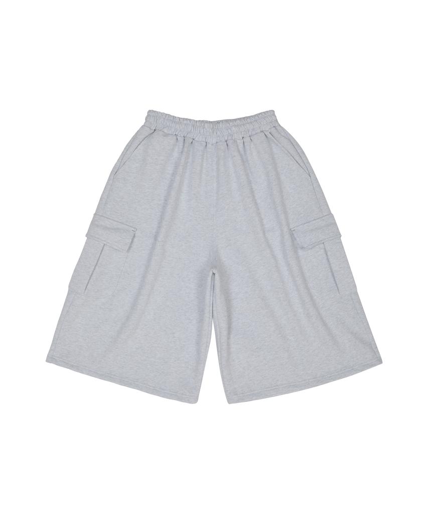 WAIKEI Cargo Bermuda Sweatpants Melange White