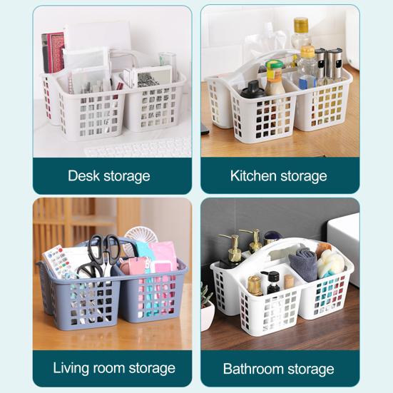 Yousheng Bathroom Storage Basket Divided Grid Design Large Capacity PP Plastic Portable Hollow Home Organizer