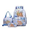 Capybara Cartoon Kids School Backpack Set With Pencil Case Lunch Bag - Large Capacity Breathable Waterproof Oxford Fabric