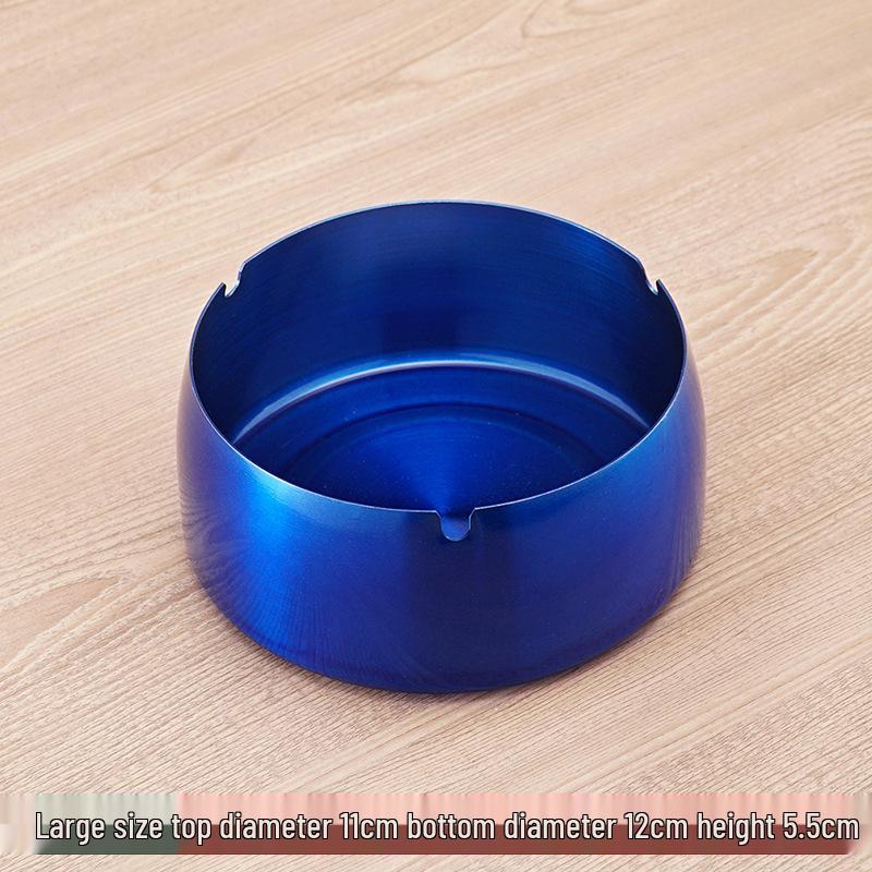 Stainless Steel Windproof Ashtray - Durable, Stylish, and Large for Bars, Cafes, and Hotels