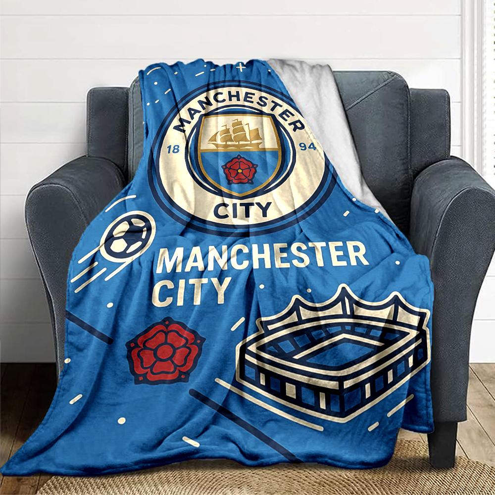 Manchester City Crests Blankets Flannel Printed Breathable Warm Throw Blanket for Home Office Bedspreads 0708a21