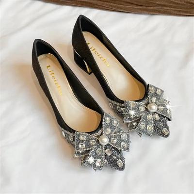 Дизайнерская женская обувь, хрустальные туфли-лодочки на низком каблуке, обувь для вечеринки, невесты, свадьбы, женские лоферы с пайетками, женские туфли на высоком каблуке