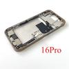 For iPhone 16 Pro Full Housing Middle Frame Bezel With Volume Power Flex Cable Side Button Chassis Repair Parts