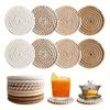Set of 8 Absorbent Coasters, Minimalist Cotton Coasters with Non-Woven Lining for Coffee Table Home Decor Bar Gift - Brown Collection