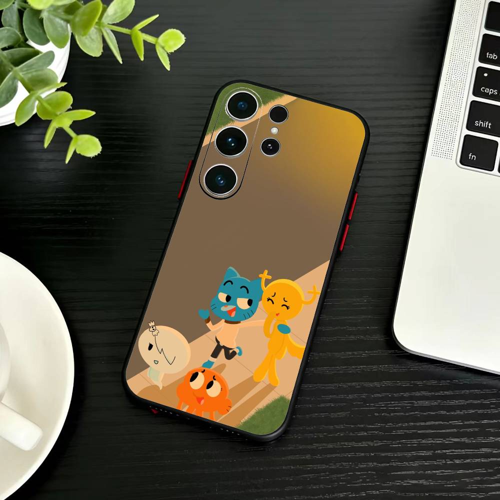 F-Gumball and Darwin Phone Case For Samsung S26,S25,S24,S23,S22,S30,S21,Ultra,Plus,FE 5G Black Soft Cover