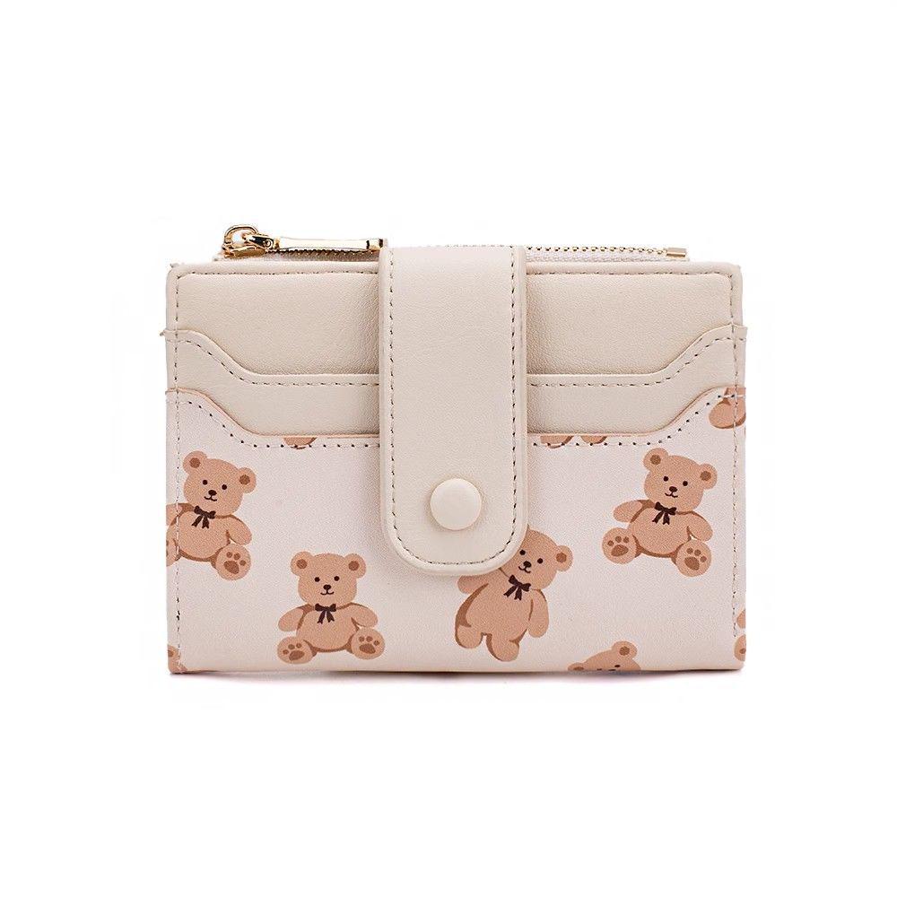 Женский кошелек-портмоне с короткой застежкой через границу - Многослотовый кошелек для монет и держатель для карт с принтом