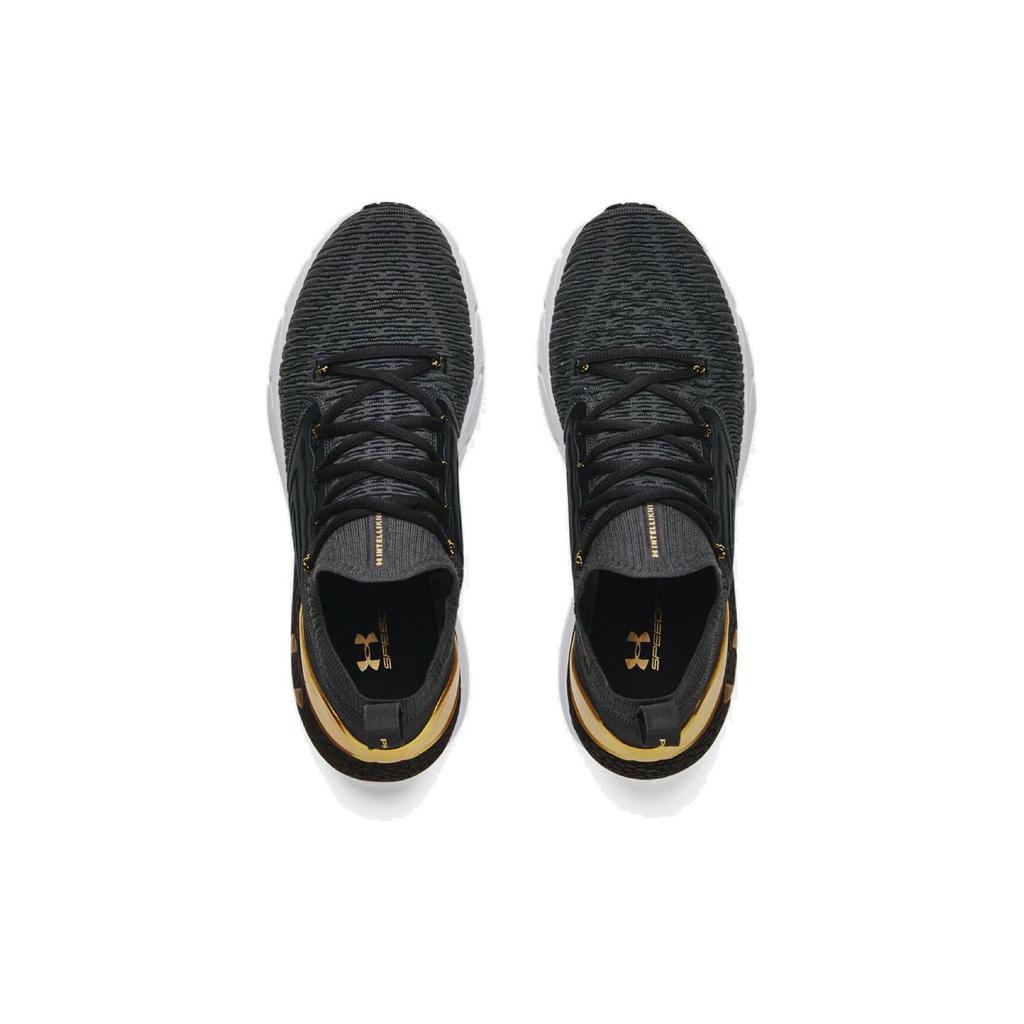 Under Armour HOVR Phantom 2 IntelliKnit Metallic Jet Grey Gold Men Sneakers Black 3025353-100