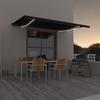 Day and Night - Day and Night Manual Retractable Awning with Anthracite Gray LED Light 500x350 Cm
