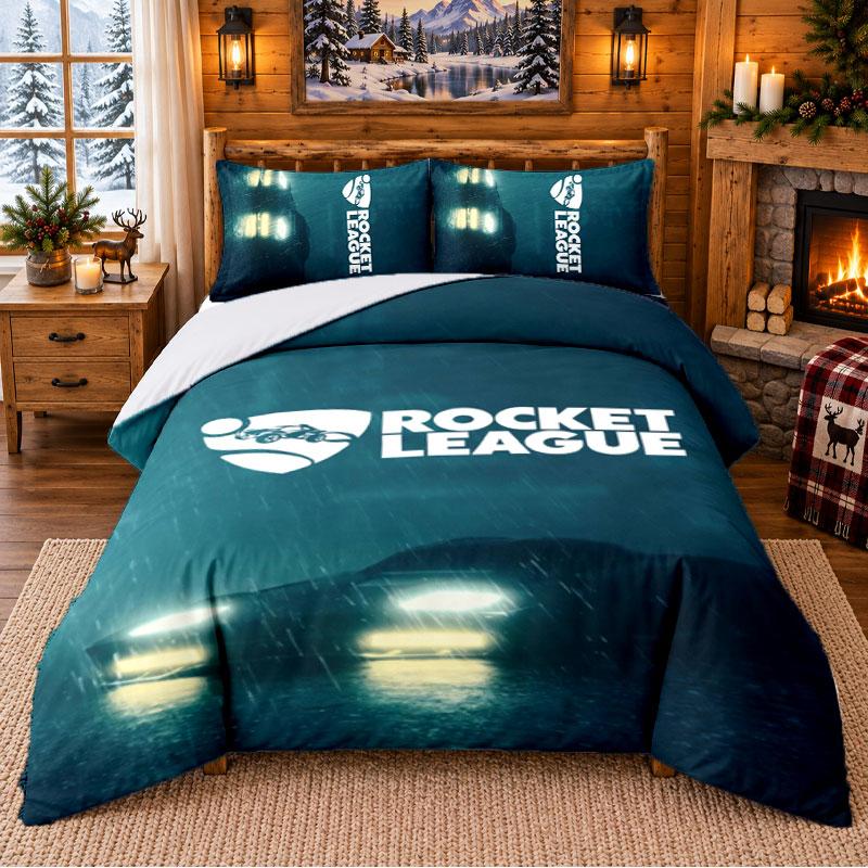 Rocket League Pattern Bedding 3Pcs Set Bed Sheet And Pillowcases For Indoor Bedroom
