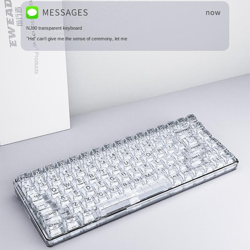 Преобразите свою игру с помощью прозрачной беспроводной механической игровой клавиатуры NJ80
