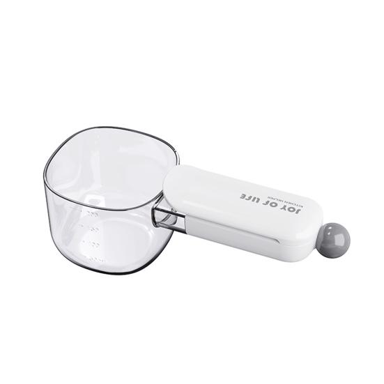 Мерная ложка для корма для домашних животных со шкалой, зажим для запечатывания пакетов, многофункциональный совок для рисовой муки, кухонный инструмент