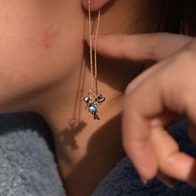 Трендовые длинные висячие серьги в виде маленькой птички для женщин и девушек, серьги-кисточки в виде колибри, ювелирные изделия, индивидуальный подарок