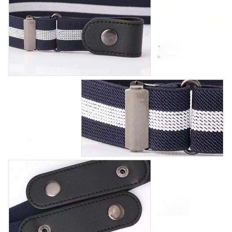 Простой и модный женский ремень, эластичный ленивый мужской ремень, тканый, невидимый и бесшовный, унисекс, длина джинсового ремня регулируется