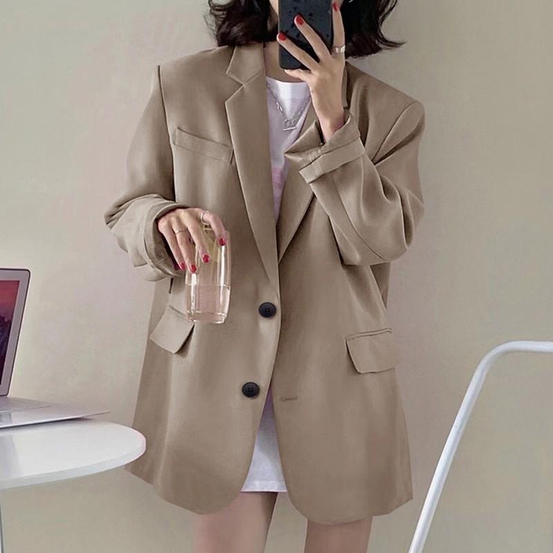 Womens 2026 Blazer Solid Color Long Sleeve Single Breasted Lapel Casual Workwear Jacket