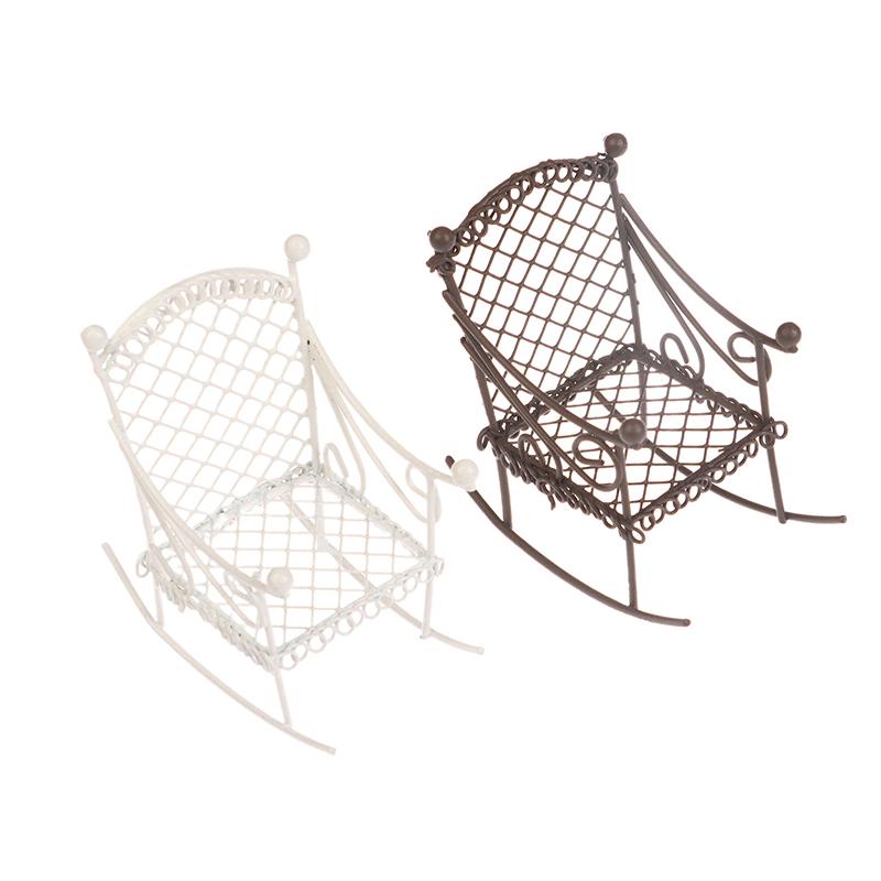 1/12 кукольный домик Мини Металлическое кресло-качалка Модель кукольной мебели Украшения Аксессуары Микропейзаж Сказочные садовые украшения