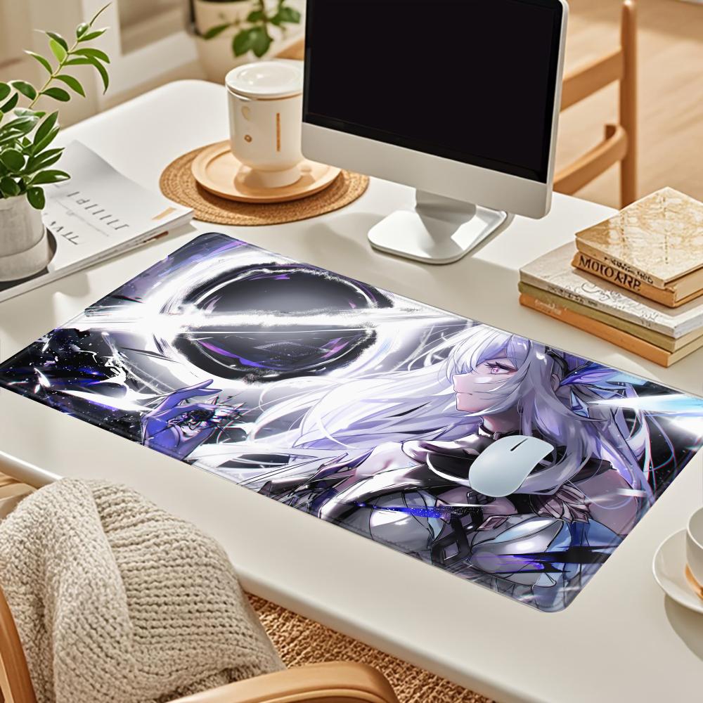 HYBXAXC Genshin Impact Skirk Mouse Pad Anime Gaming Pad Table Pads Backlit Rubber Desktop Mouse pad Mats ESports PC peripherals