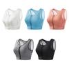 Women Sports Bra Solid Color Front Zipper Shockproof Yoga Bra Vest Style Bra