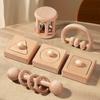 Montessori Puzzle Toys Wooden Geometric Shapes Sorting Baby Toys Wooden Rattles Ring Rattles Sensory Toys Preschool Education