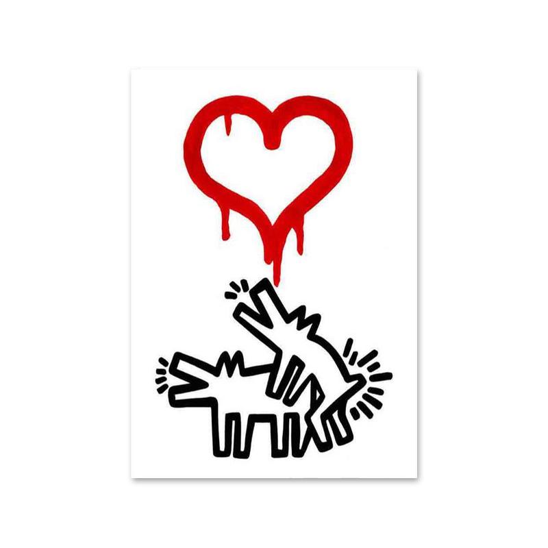 Граффити Бэнкси, красный воздушный шар, плакат, принты, абстрактные фигуры, картина на холсте, настенное искусство, картина для офиса, коридора, домашнего декора