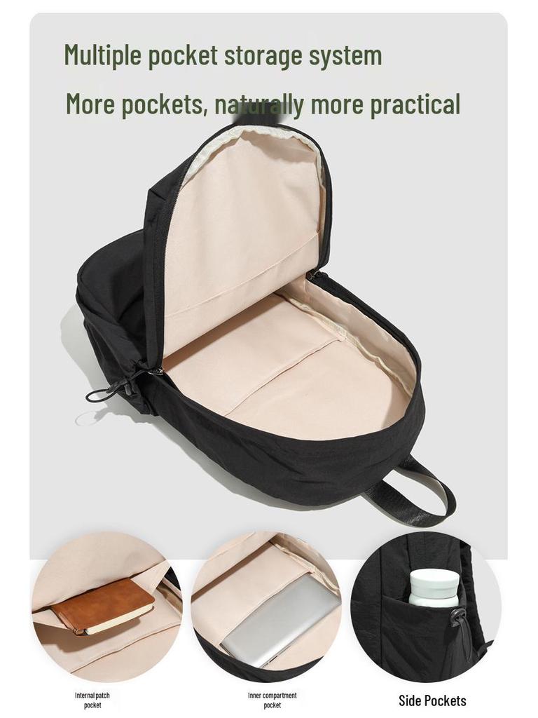 High Capacity Student Backpack – Versatile, Stylish, Lightweight Travel Bag In Solid Colors