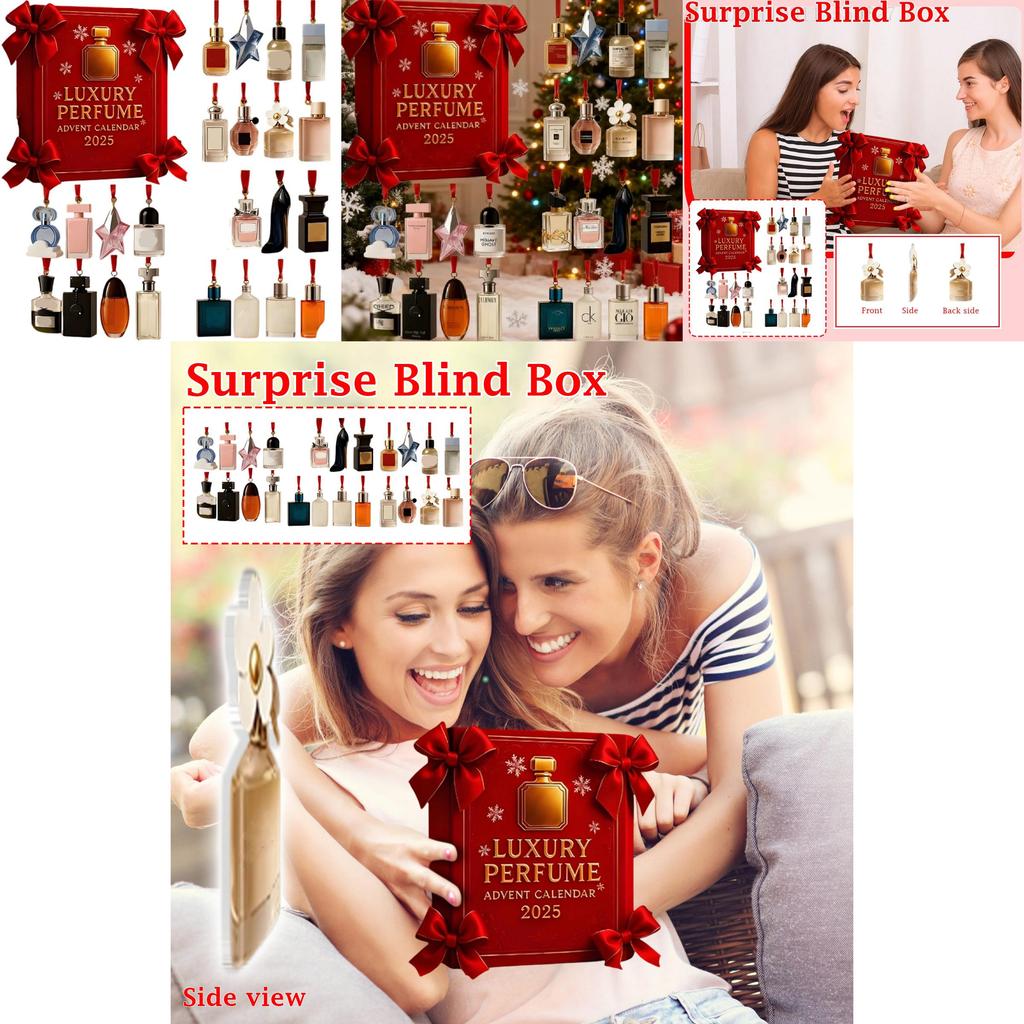 Парфюмерный рождественский адвент-календарь с акриловыми подвесками для праздничных подарков и торжеств